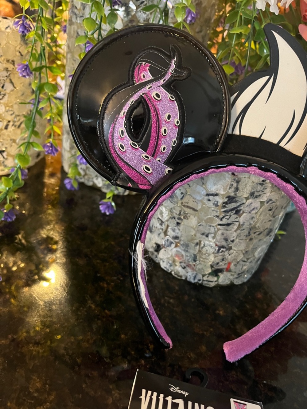 Disney parks Villains Ursula Mouse Ears & Pink Crew Socks - Picture 9 of 11